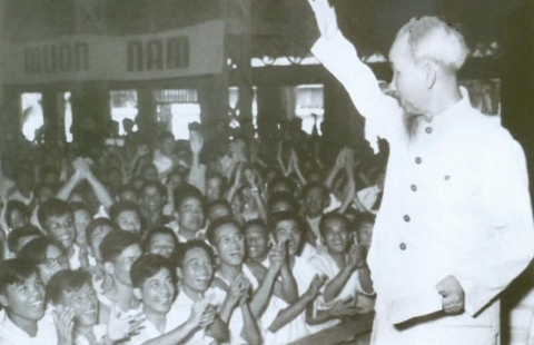 Một bản truyền đơn tuyên truyền cách mạng nhân ngày sinh nhật Chủ tịch Hồ Chí Minh năm 1947